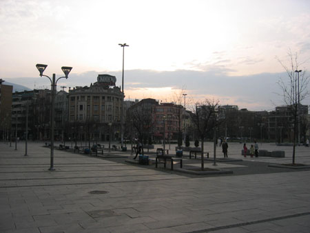 square next to stone bridge